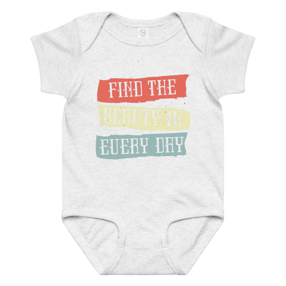 Find the beauty in every day | Baby Jersey Bodysuit | Rabbit Skins 4424