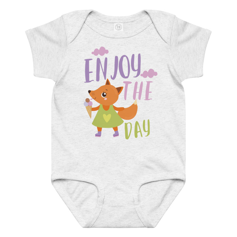 Orange fox - Ẹnoy the day | Baby Jersey Bodysuit | Rabbit Skins 4424