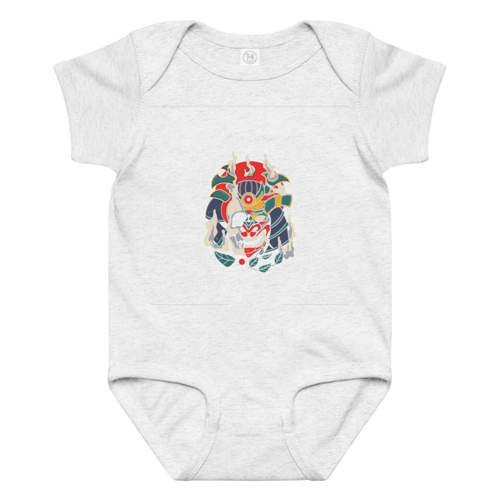 Samurai skull | Baby Jersey Bodysuit | Rabbit Skins 4424