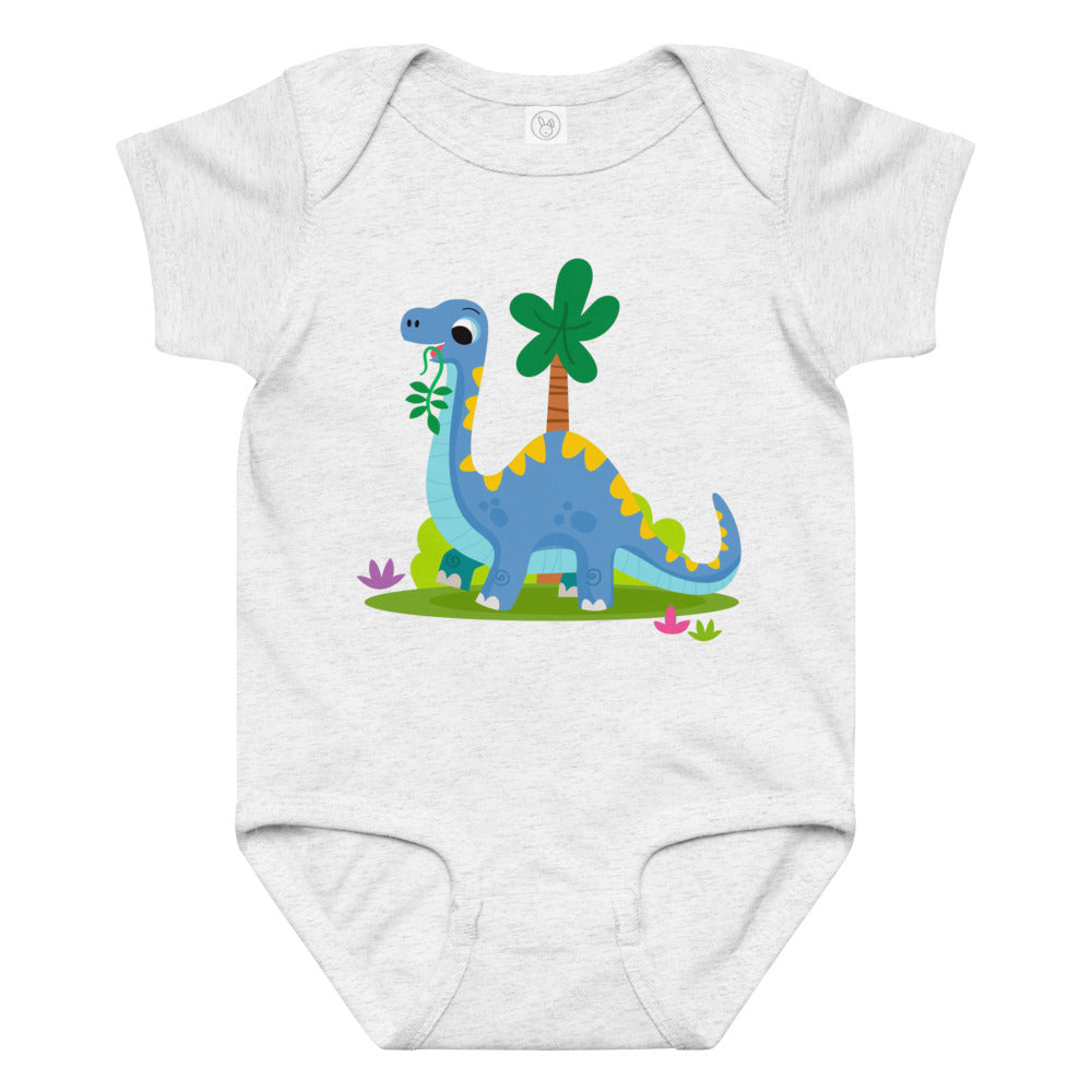 Blue dinosaur | Baby Jersey Bodysuit | Rabbit Skins 4424