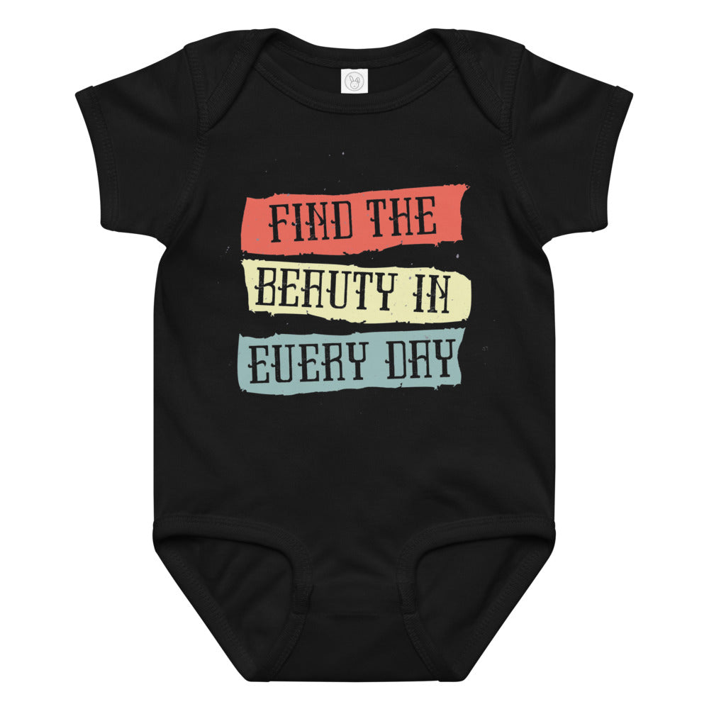 Find the beauty in every day | Baby Jersey Bodysuit | Rabbit Skins 4424