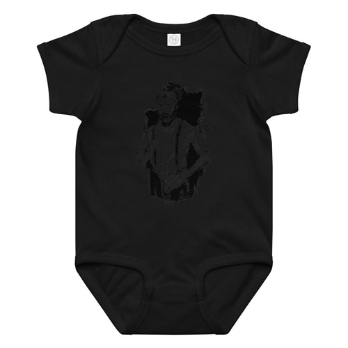 Black & White bearded man suit | Baby Jersey Bodysuit | Rabbit Skins 4424