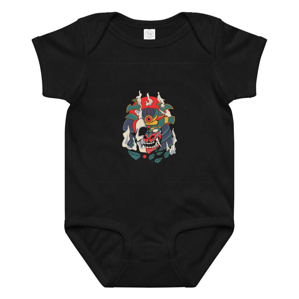 Samurai skull | Baby Jersey Bodysuit | Rabbit Skins 4424
