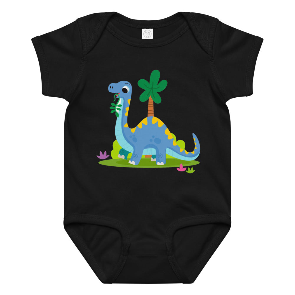 Blue dinosaur | Baby Jersey Bodysuit | Rabbit Skins 4424