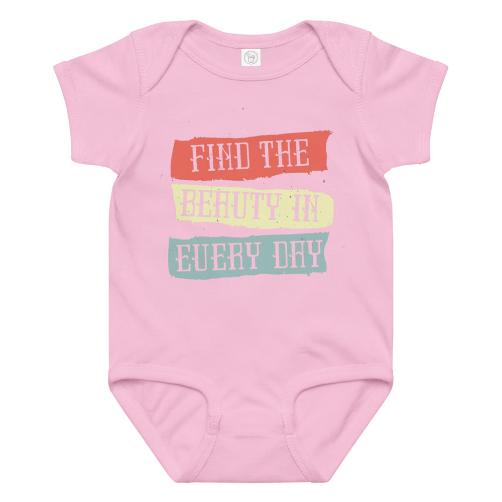 Find the beauty in every day | Baby Jersey Bodysuit | Rabbit Skins 4424