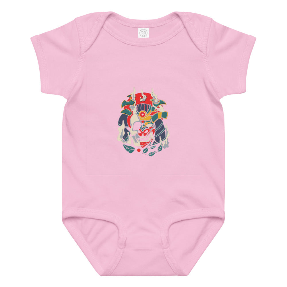 Samurai skull | Baby Jersey Bodysuit | Rabbit Skins 4424