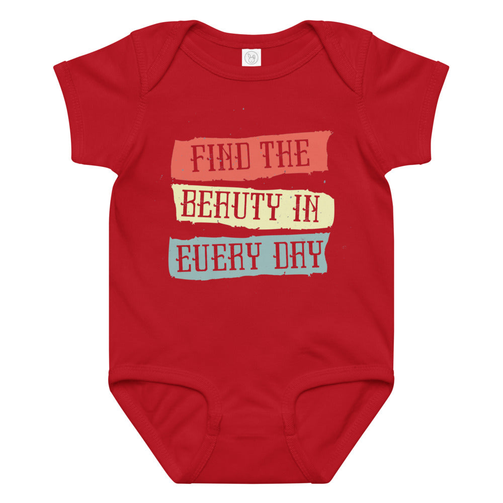 Find the beauty in every day | Baby Jersey Bodysuit | Rabbit Skins 4424