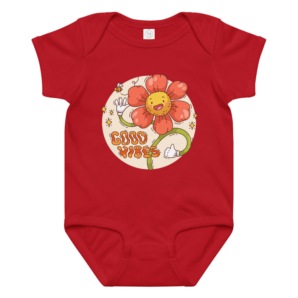 Good vides | Baby Jersey Bodysuit | Rabbit Skins 4424