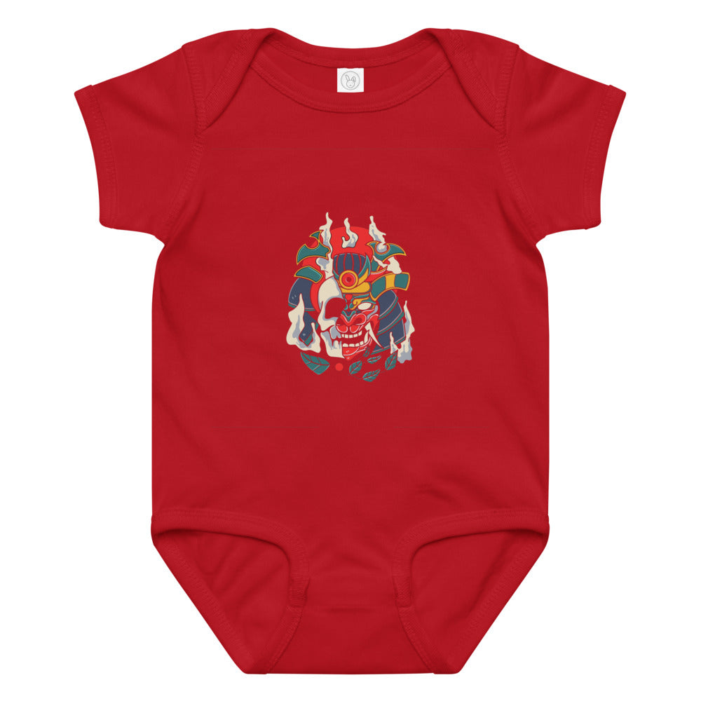 Samurai skull | Baby Jersey Bodysuit | Rabbit Skins 4424