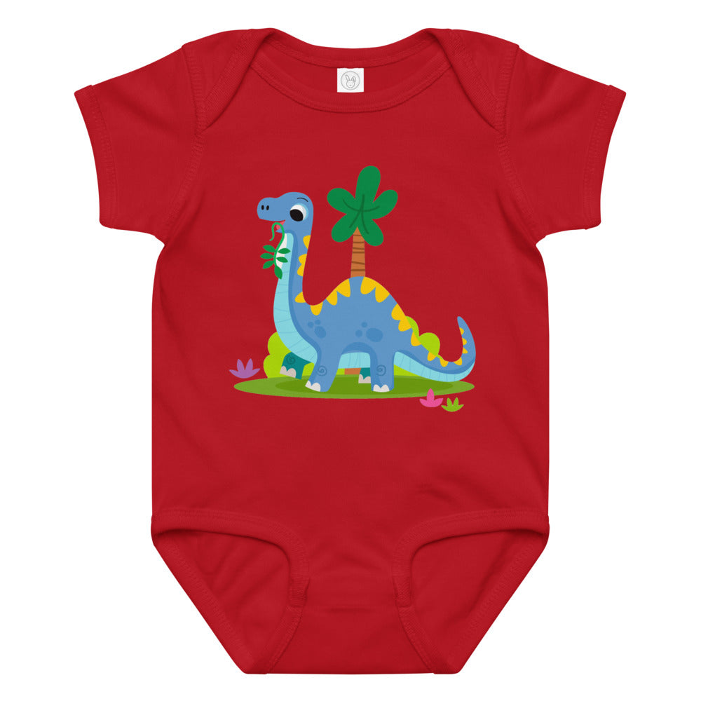 Blue dinosaur | Baby Jersey Bodysuit | Rabbit Skins 4424