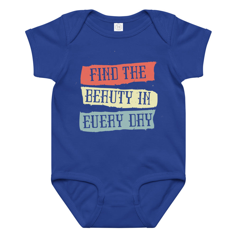 Find the beauty in every day | Baby Jersey Bodysuit | Rabbit Skins 4424