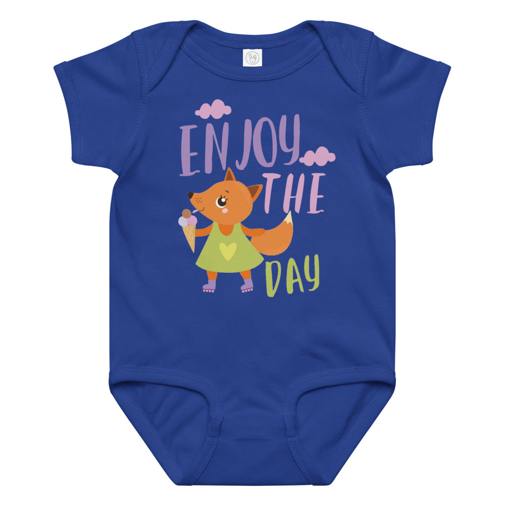 Orange fox - Ẹnoy the day | Baby Jersey Bodysuit | Rabbit Skins 4424