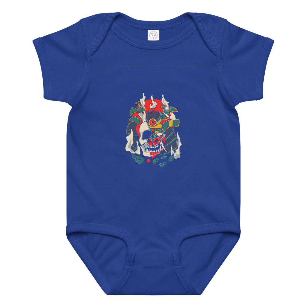 Samurai skull | Baby Jersey Bodysuit | Rabbit Skins 4424