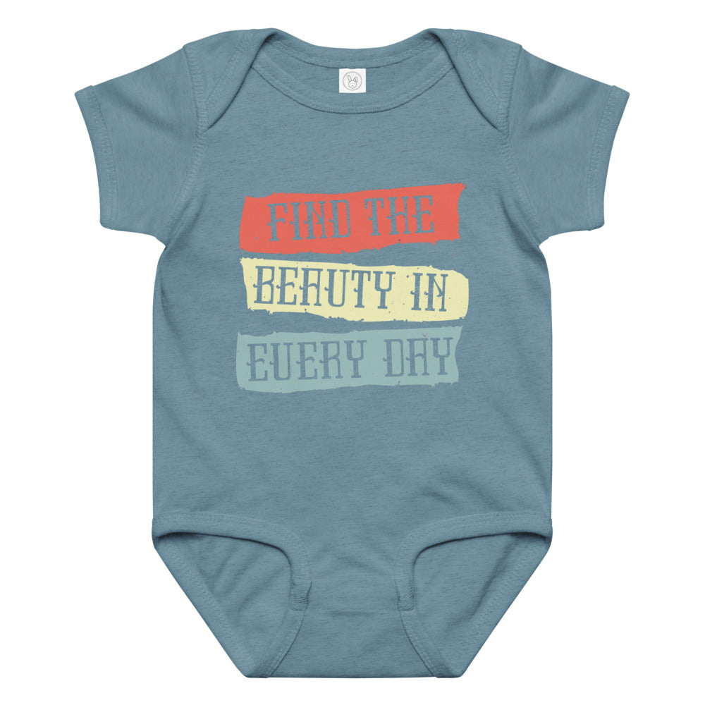 Find the beauty in every day | Baby Jersey Bodysuit | Rabbit Skins 4424