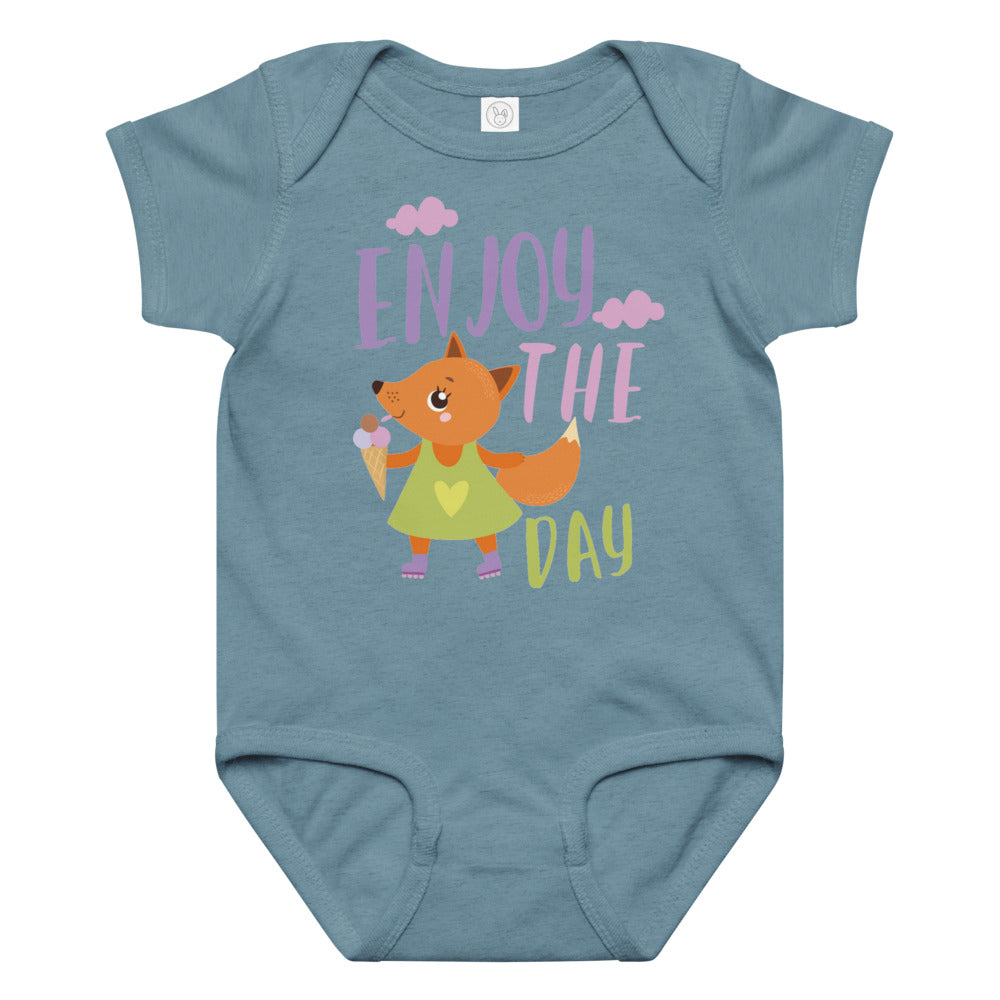 Orange fox - Ẹnoy the day | Baby Jersey Bodysuit | Rabbit Skins 4424