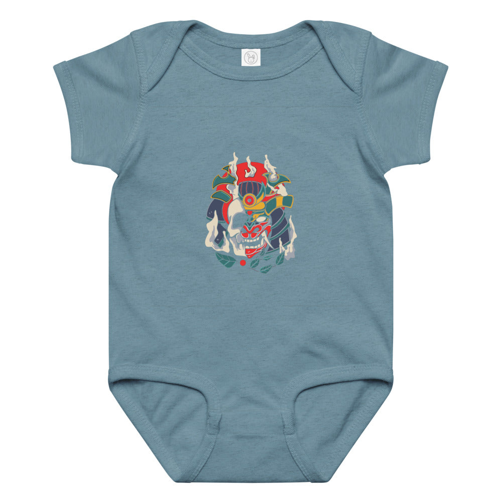 Samurai skull | Baby Jersey Bodysuit | Rabbit Skins 4424