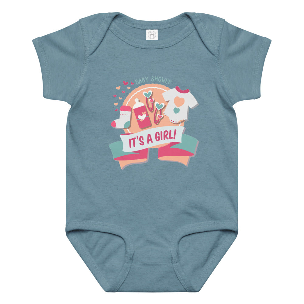 It's a girl | Baby Jersey Bodysuit | Rabbit Skins 4424