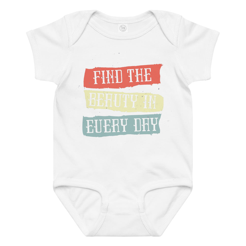 Find the beauty in every day | Baby Jersey Bodysuit | Rabbit Skins 4424