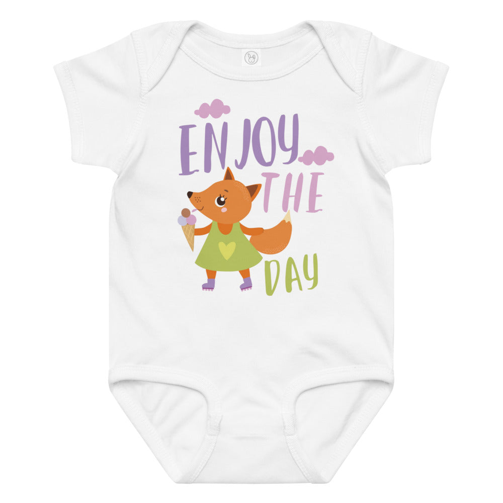 Orange fox - Ẹnoy the day | Baby Jersey Bodysuit | Rabbit Skins 4424