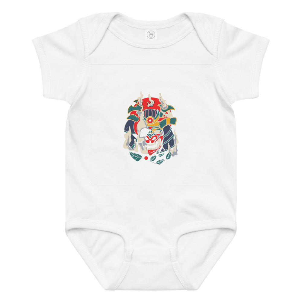 Samurai skull | Baby Jersey Bodysuit | Rabbit Skins 4424