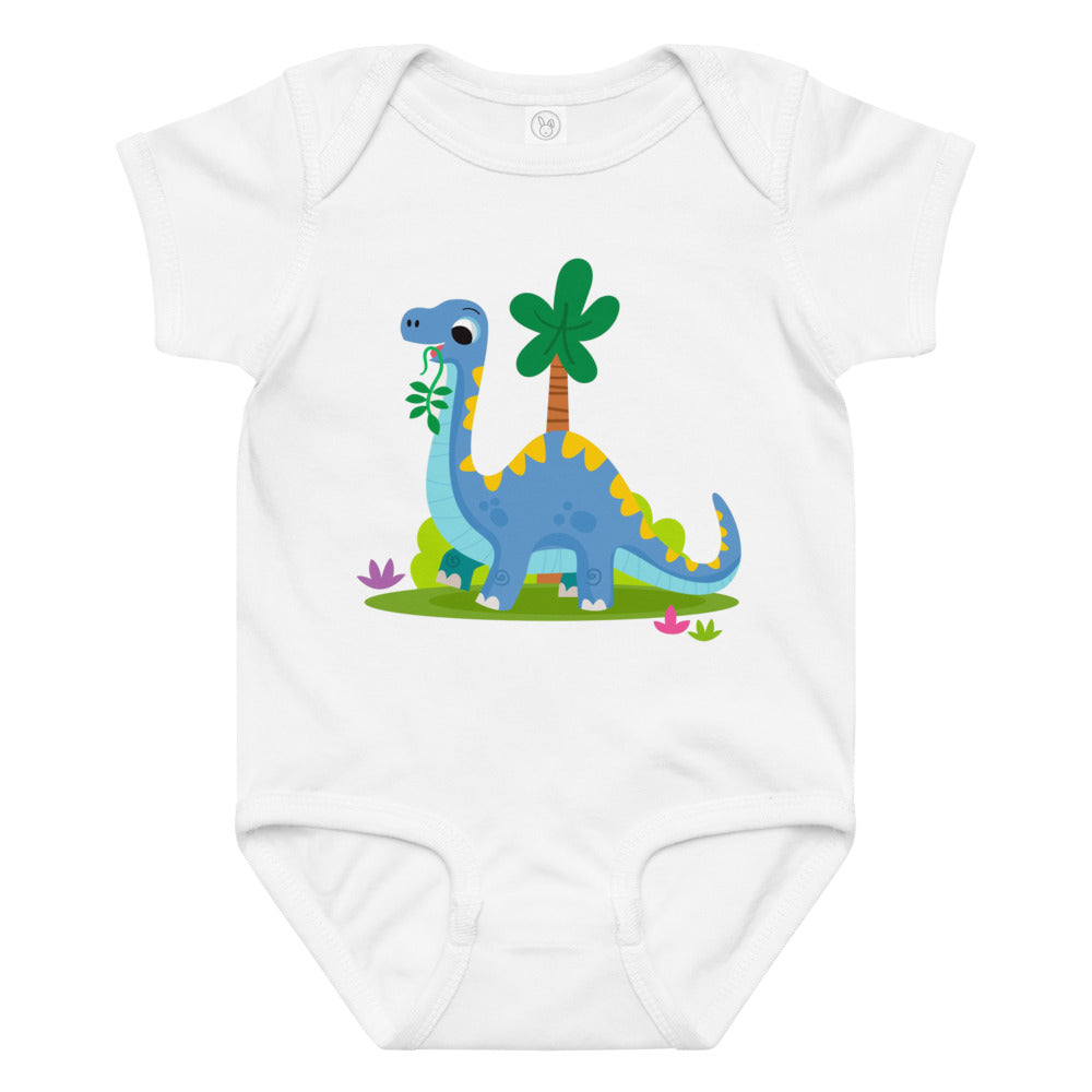 Blue dinosaur | Baby Jersey Bodysuit | Rabbit Skins 4424