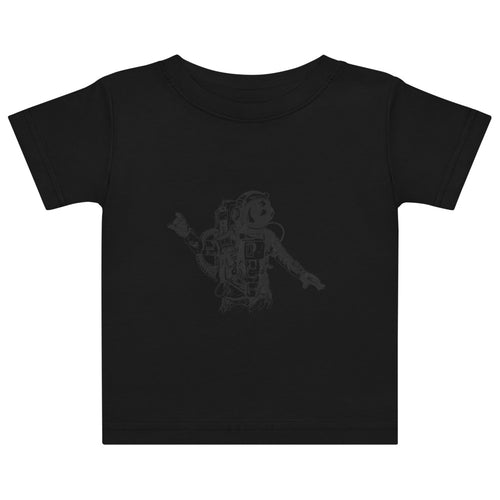 Black & white space travel man | Baby Jersey T-Shirt | Rabbit Skins 3322