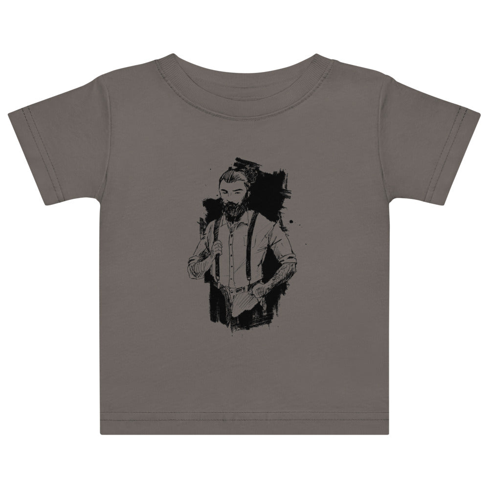 Black & White bearded man suit | Baby Jersey T-Shirt | Rabbit Skins 3322