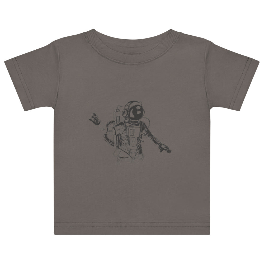 Black & white space travel man | Baby Jersey T-Shirt | Rabbit Skins 3322