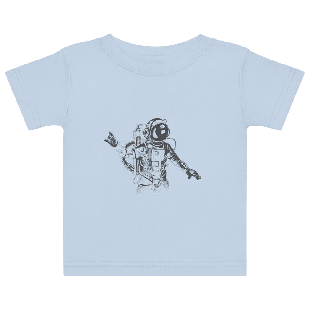 Black & white space travel man | Baby Jersey T-Shirt | Rabbit Skins 3322