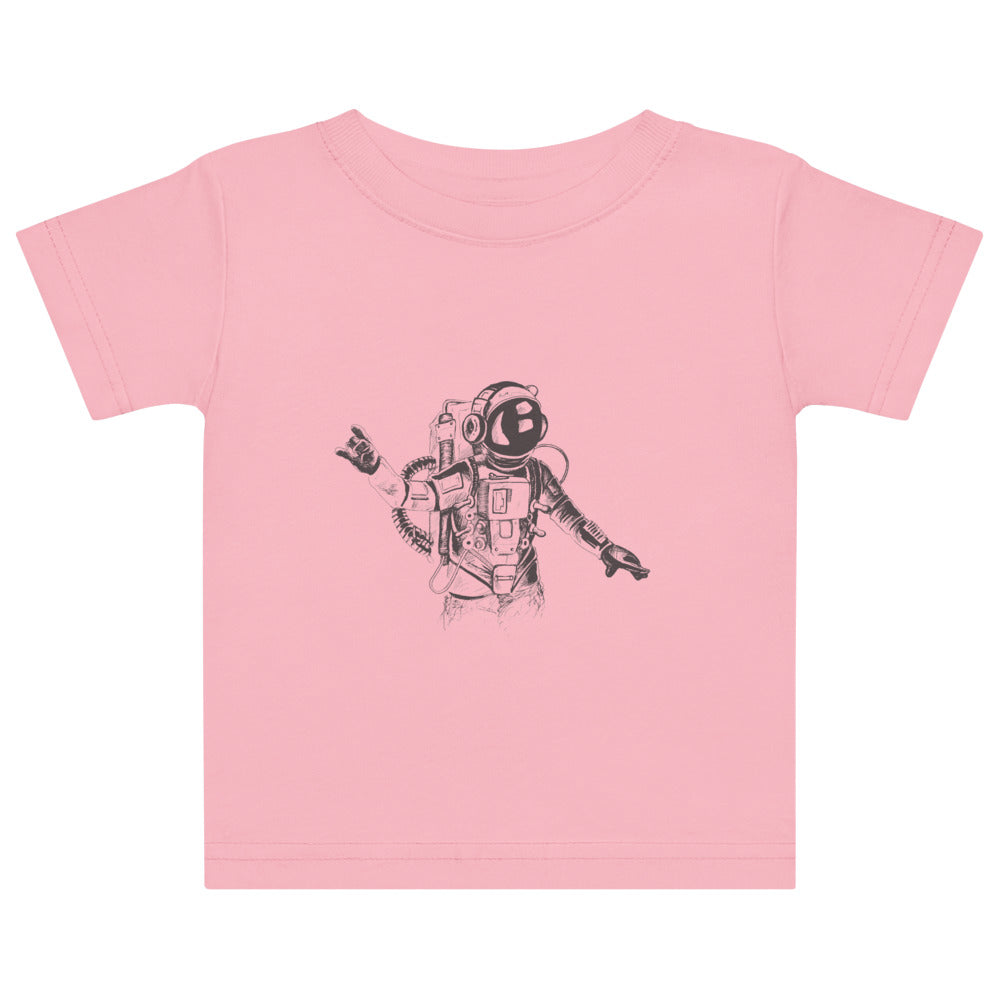 Black & white space travel man | Baby Jersey T-Shirt | Rabbit Skins 3322
