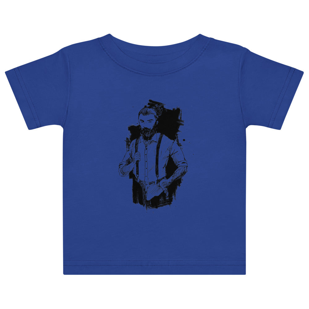 Black & White bearded man suit | Baby Jersey T-Shirt | Rabbit Skins 3322