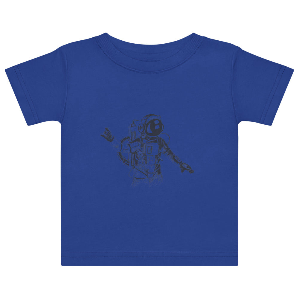 Black & white space travel man | Baby Jersey T-Shirt | Rabbit Skins 3322
