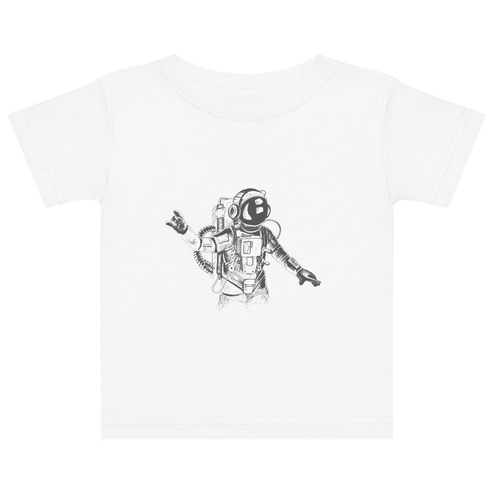 Black & white space travel man | Baby Jersey T-Shirt | Rabbit Skins 3322