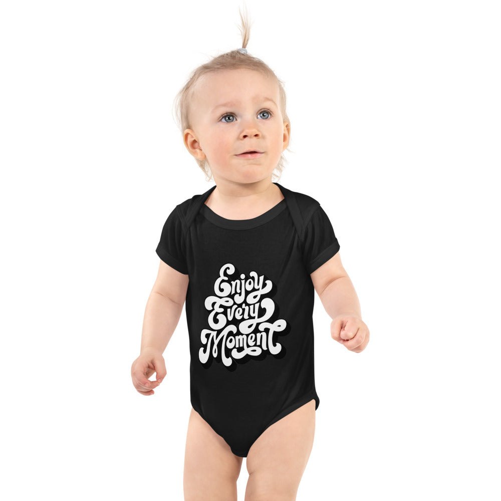 Enjoy every moments white | Baby Short Sleeve Bodysuit | Rabbit Skins 4400