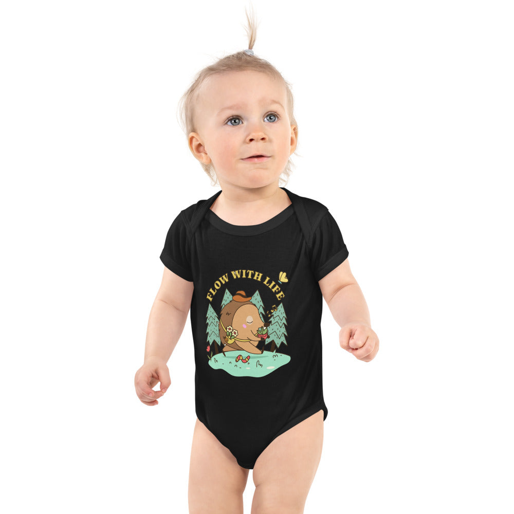 Flow with life | Baby Short Sleeve Bodysuit | Rabbit Skins 4400