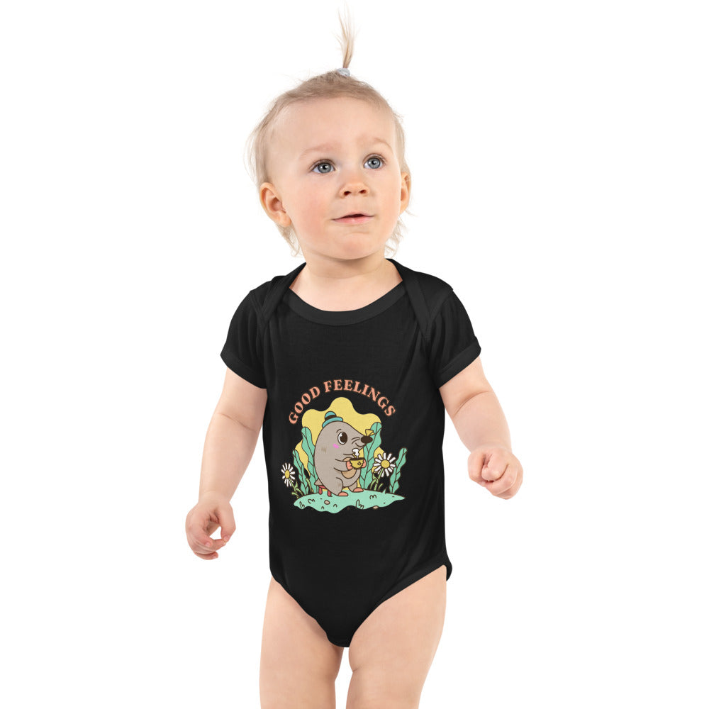 Good feelings | Baby Short Sleeve Bodysuit | Rabbit Skins 4400