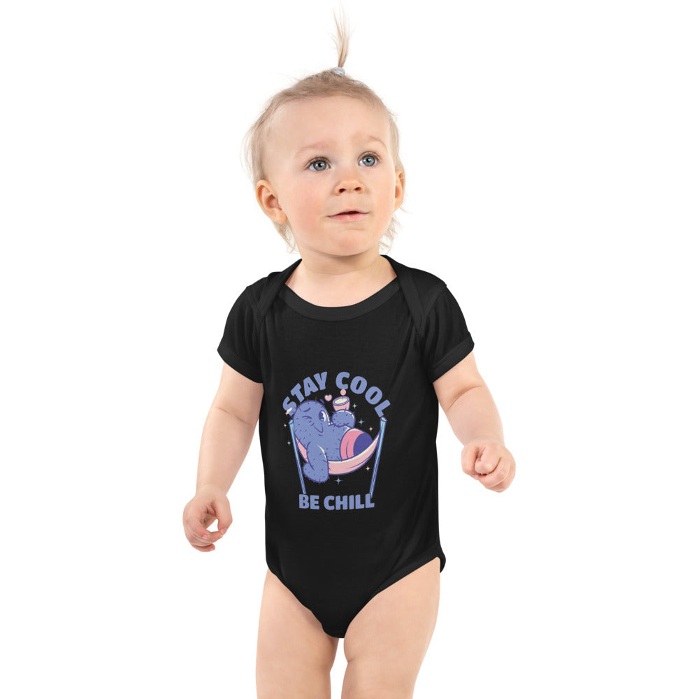 Stay cool be chill | Baby Short Sleeve Bodysuit | Rabbit Skins 4400