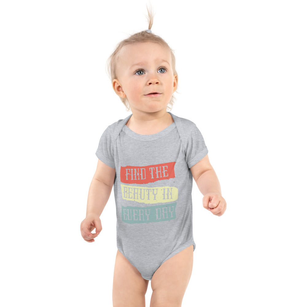 Find the beauty in every day | Baby Short Sleeve Bodysuit | Rabbit Skins 4400