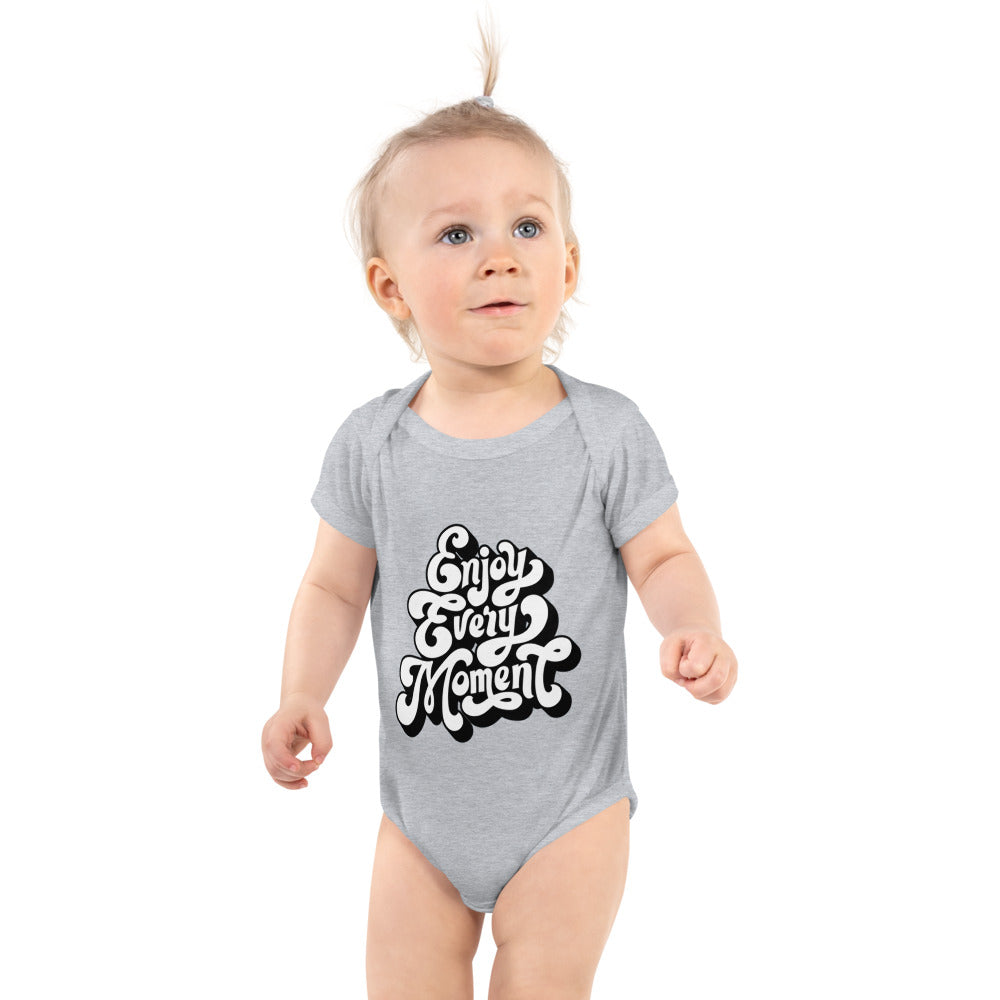 Enjoy every moments white | Baby Short Sleeve Bodysuit | Rabbit Skins 4400