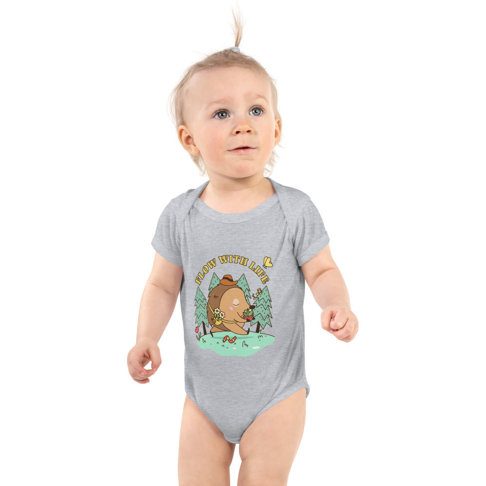 Flow with life | Baby Short Sleeve Bodysuit | Rabbit Skins 4400
