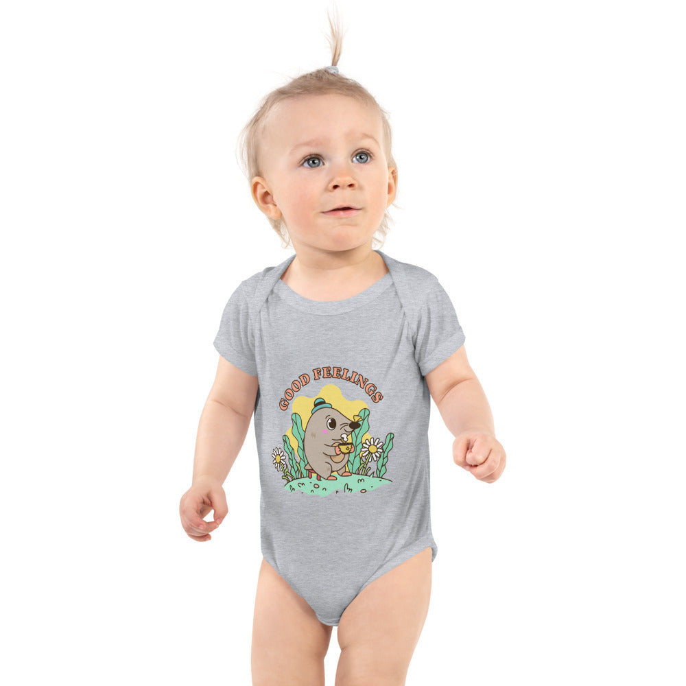 Good feelings | Baby Short Sleeve Bodysuit | Rabbit Skins 4400