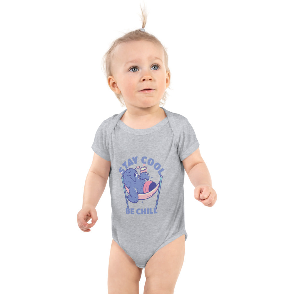 Stay cool be chill | Baby Short Sleeve Bodysuit | Rabbit Skins 4400