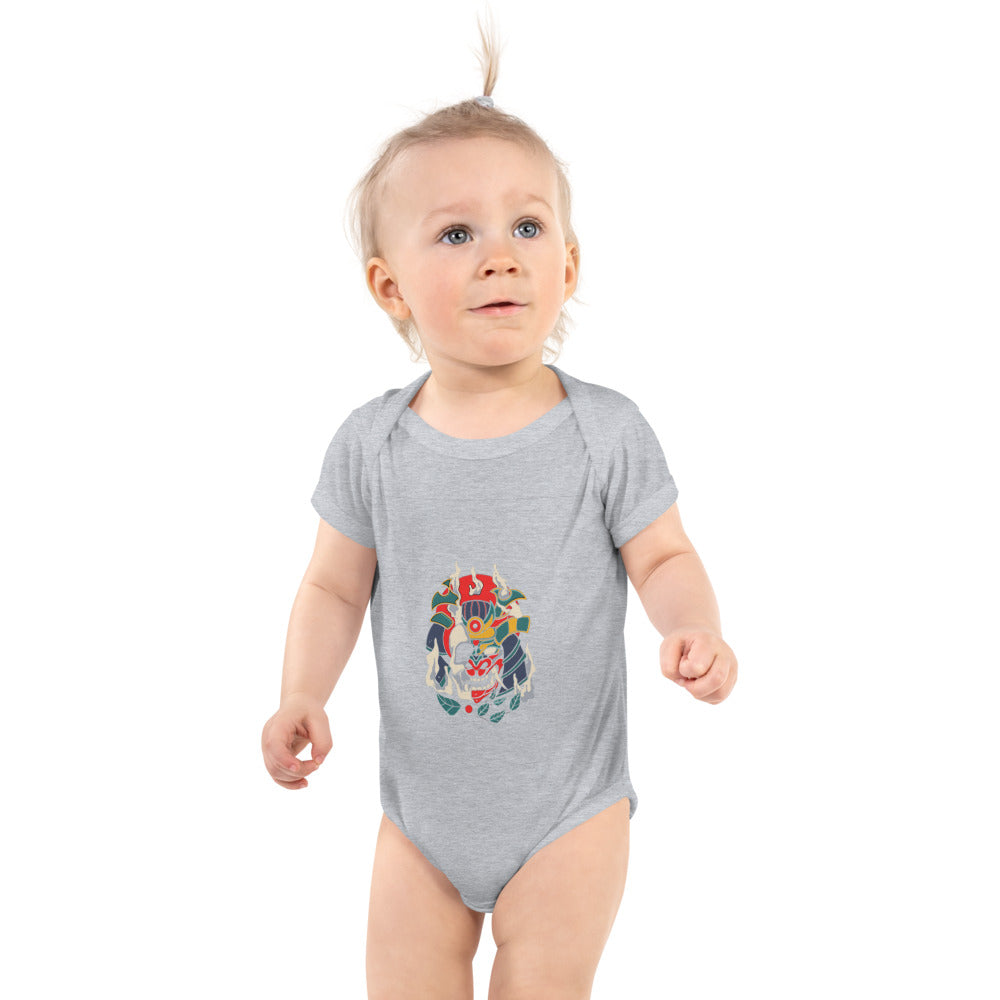 Samurai skull | Baby Short Sleeve Bodysuit | Rabbit Skins 4400