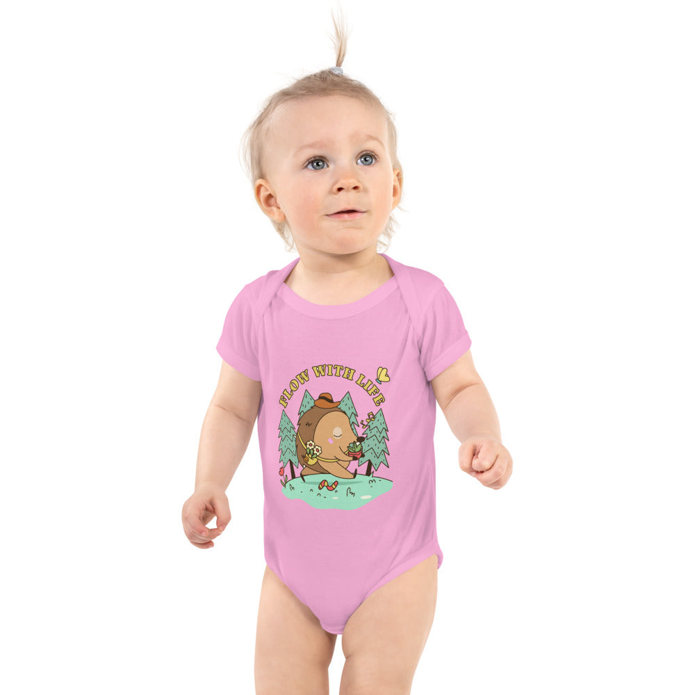 Flow with life | Baby Short Sleeve Bodysuit | Rabbit Skins 4400