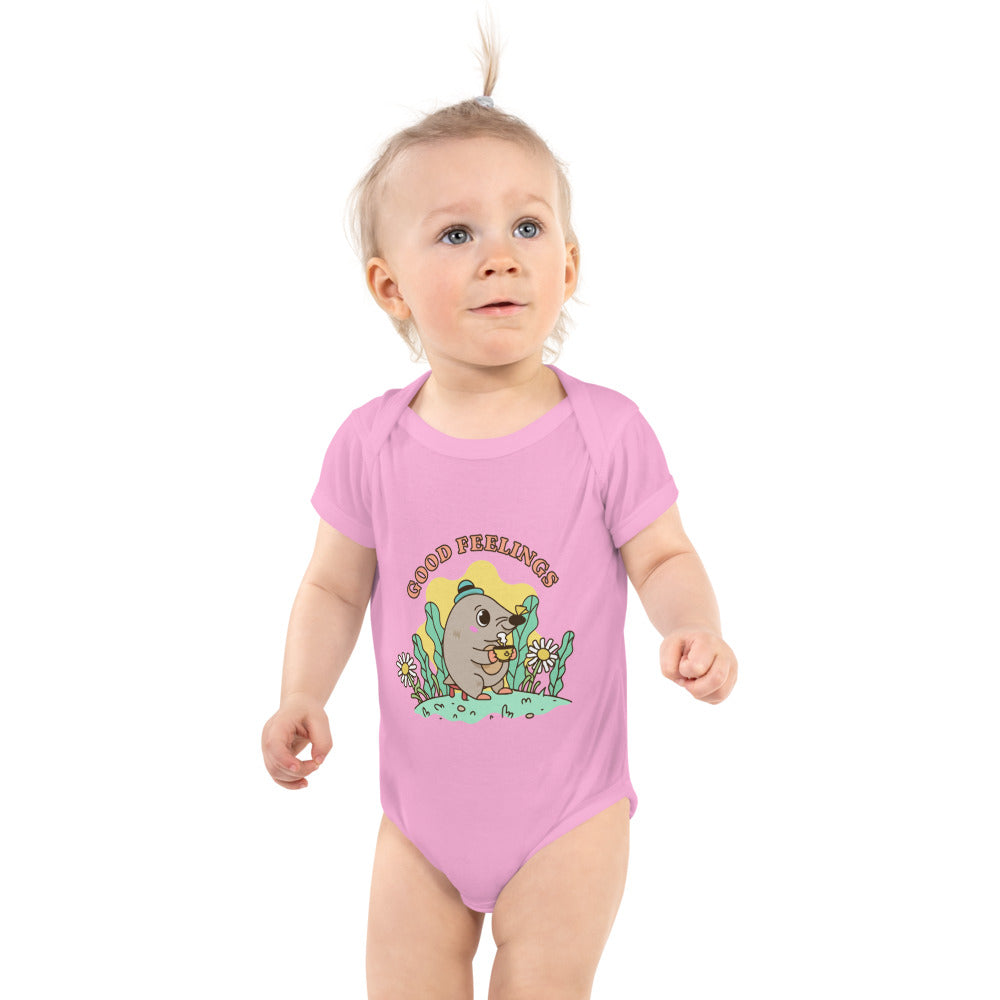 Good feelings | Baby Short Sleeve Bodysuit | Rabbit Skins 4400