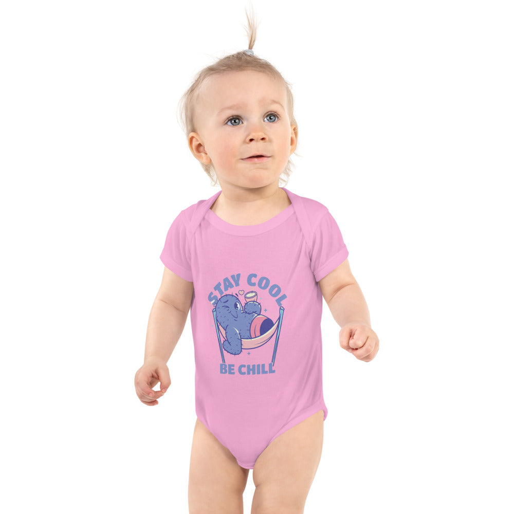 Stay cool be chill | Baby Short Sleeve Bodysuit | Rabbit Skins 4400