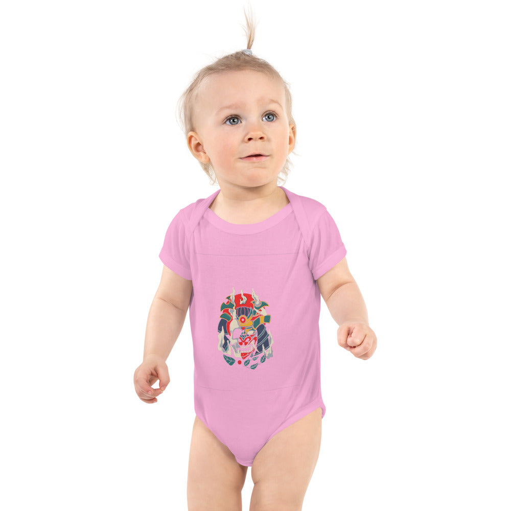 Samurai skull | Baby Short Sleeve Bodysuit | Rabbit Skins 4400