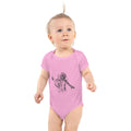 Black & white space travel man | Baby Short Sleeve Bodysuit | Rabbit Skins 4400