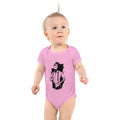 Black & White bearded man suit | Baby Short Sleeve Bodysuit | Rabbit Skins 4400