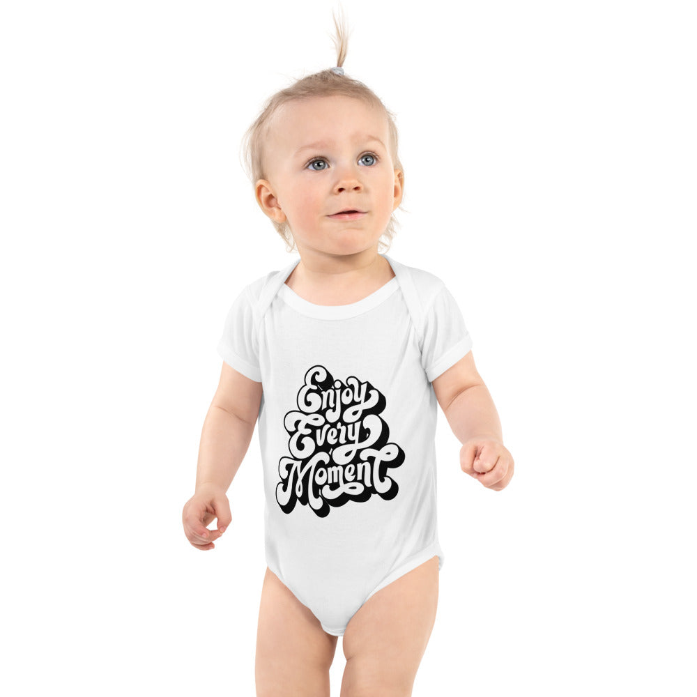 Enjoy every moments white | Baby Short Sleeve Bodysuit | Rabbit Skins 4400